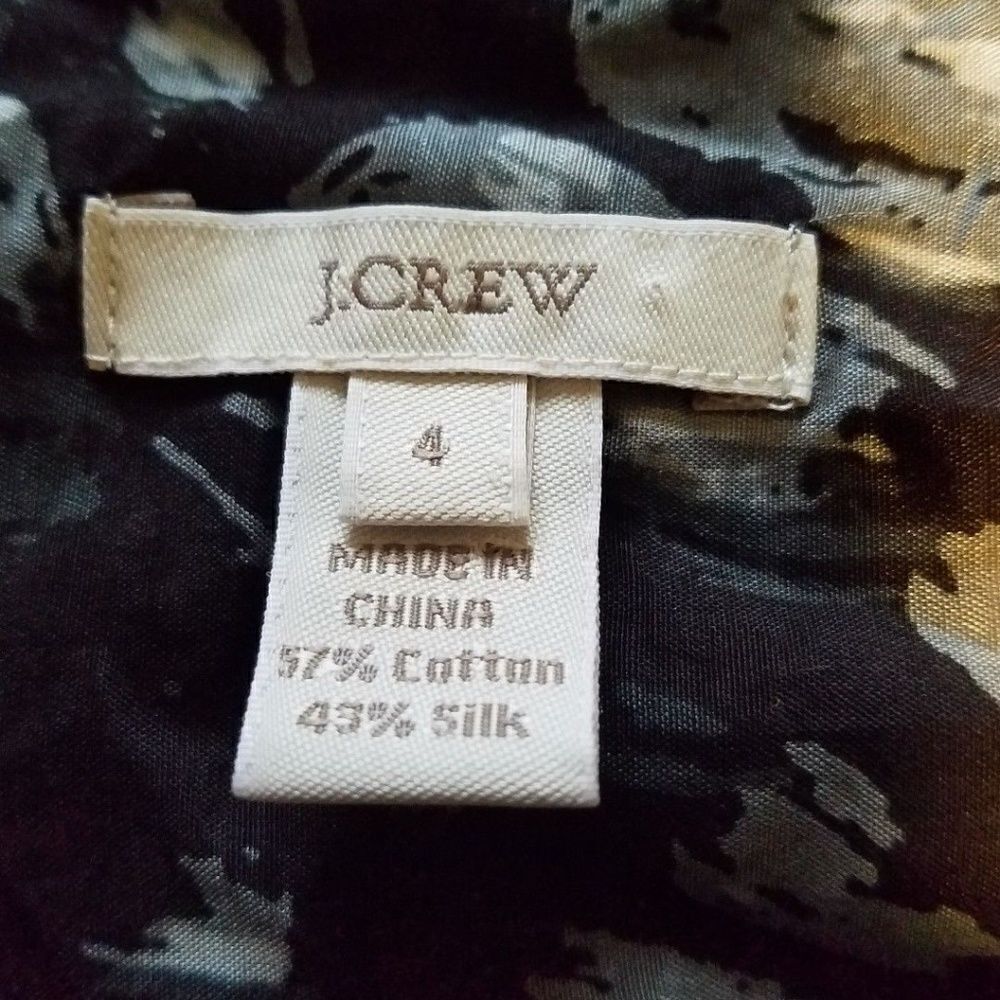 J. Crew Shirt Size 4 Black Button Silk blend - Picture 5 of 5